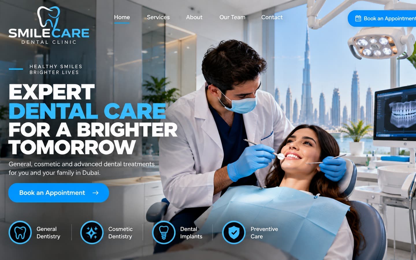 Dental clinic website example
