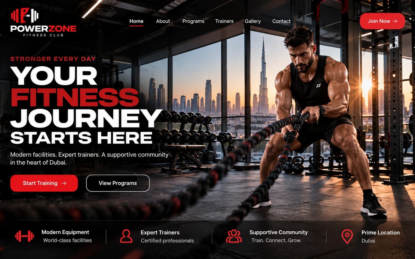Gym website example