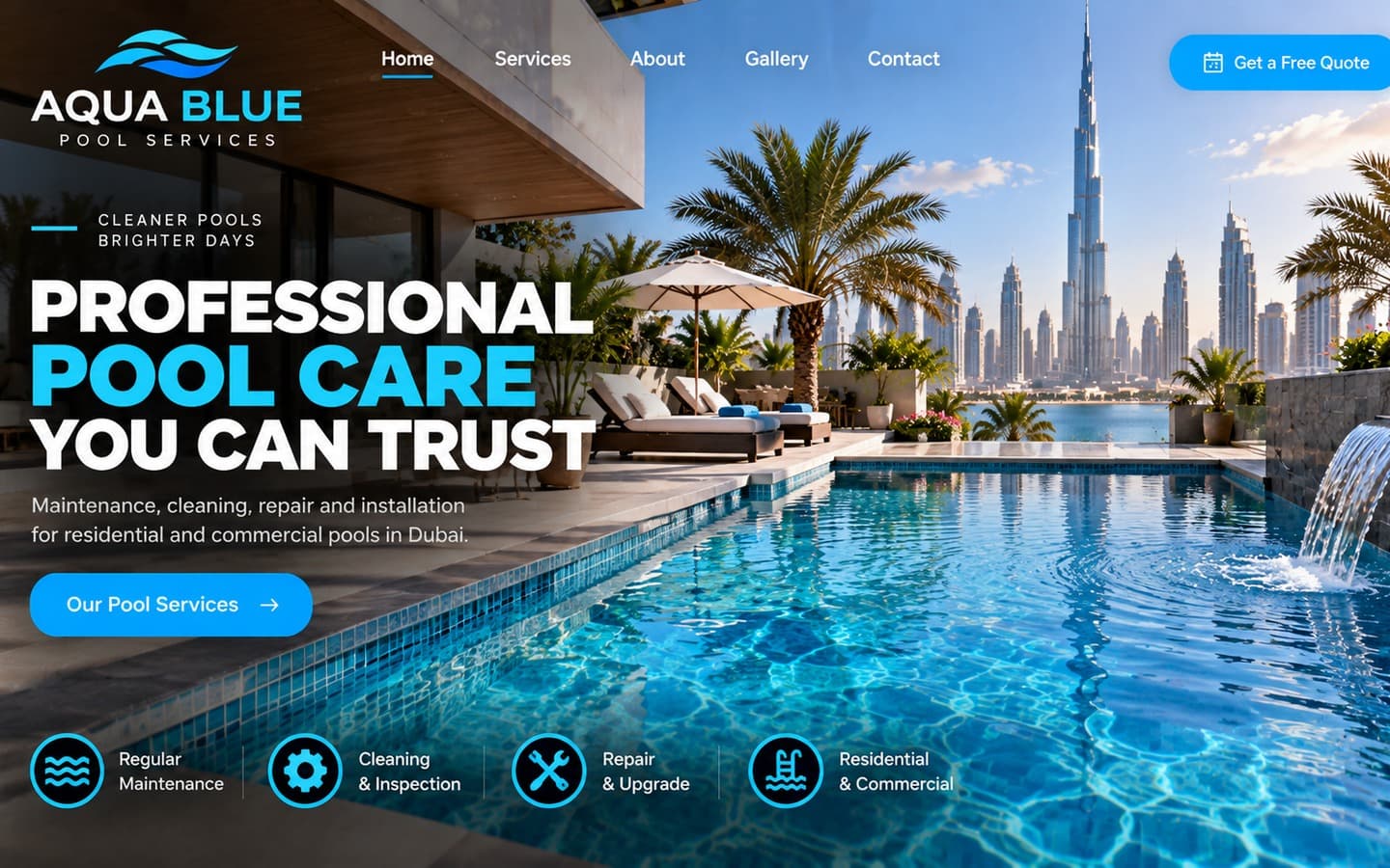 Pool services website example